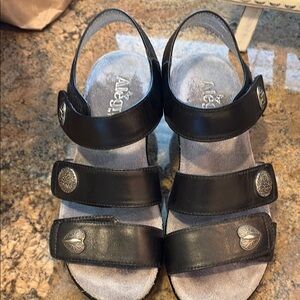 Alegria Black Sandals with Ventilation Holes